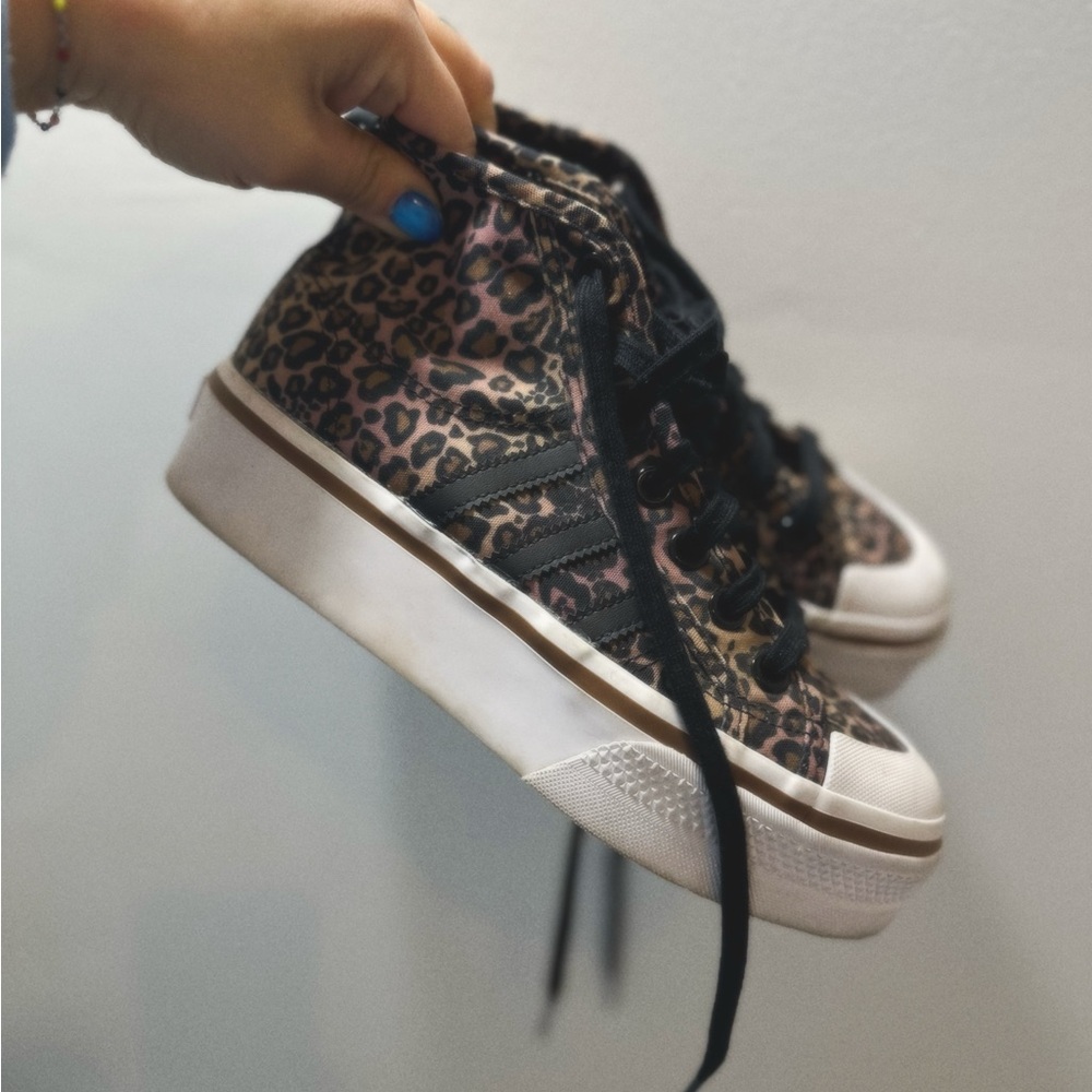 ADIDAS Leopard print platform high tops